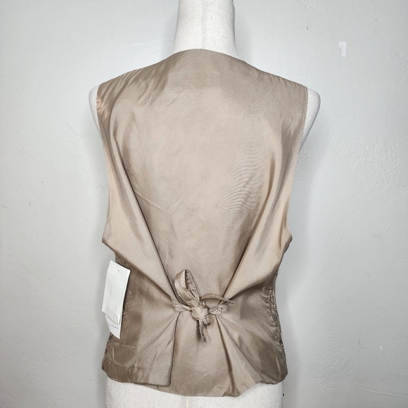 NWT Vintage Deadstock 90's Krizia Gold Brocade Wool Blend Vest Size 10 - Picture 4 of 13